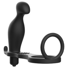 ADDICTED TOYS ANAL PLUG AND COCK RING  BLACK