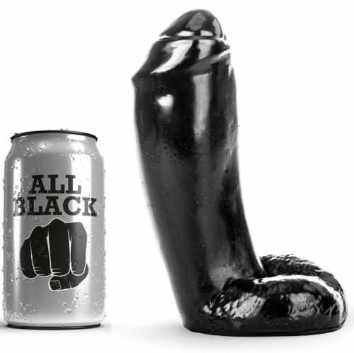 ALL BLACK DONG REALISTIC 18CM